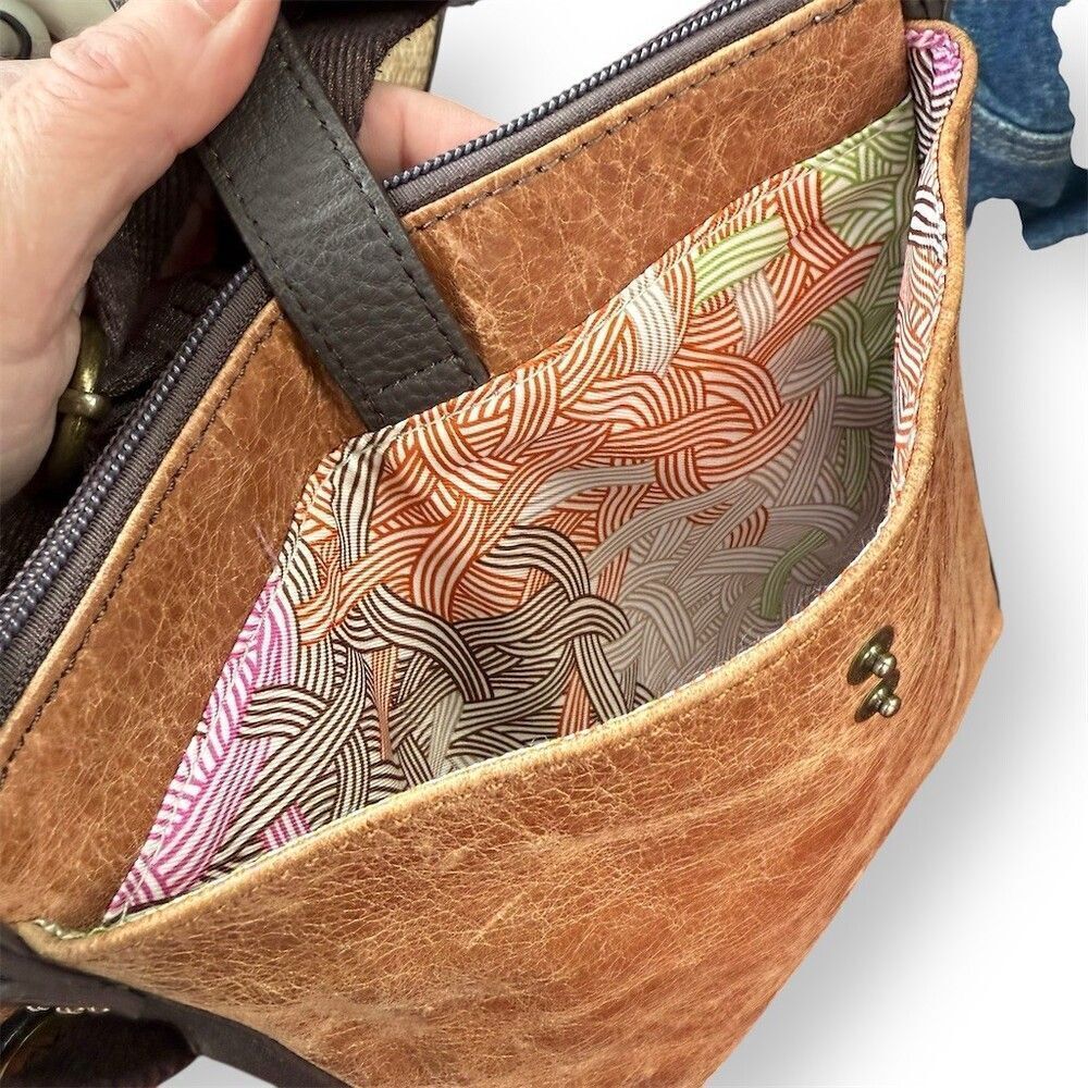The Sak Pax Swing Pack Crossbody Bag Womens Small Brown Snakeskin Print - Picture 5 of 9